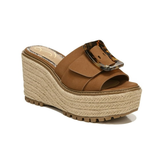 Sam Edelman Womens Livi Leather Flatform Platform Sandals Brown 5 Medium (B,M)