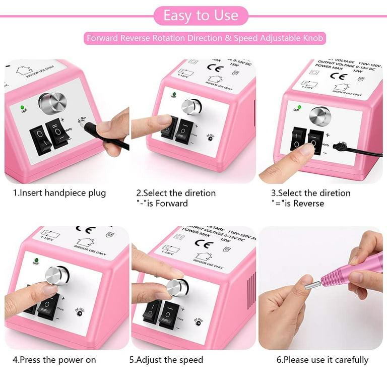 ZPL Electric Nail Drill Machine Set, Low Noise Nail File Gel