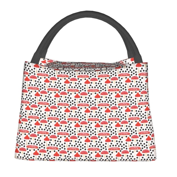 Fotbe Forest Mushrooms Bolsa Térmica Portátil con Estampado, Bolsa de Entrega de Alimentos Aislada, Bolsa Reutilizable de Gran Capacidad para Comidas y Supermercado