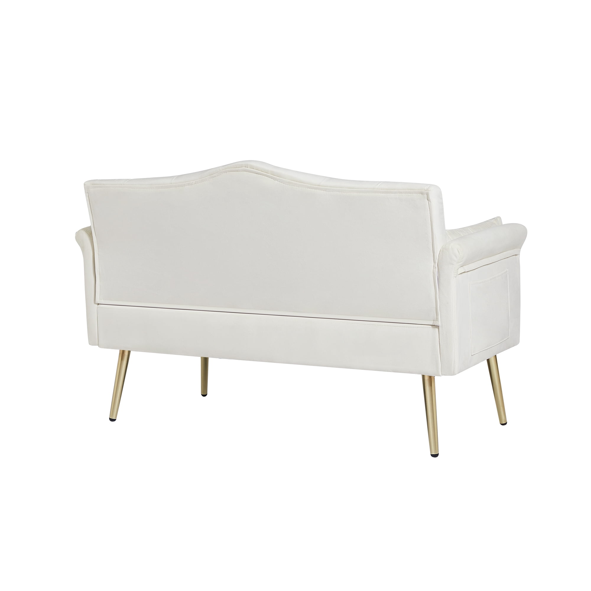 Modern 2 Seater Velvet Sofa, Button Tufted Small Couch Loveseat with Nailhead Trim and Pillows for Living Room Bedroom Apartment