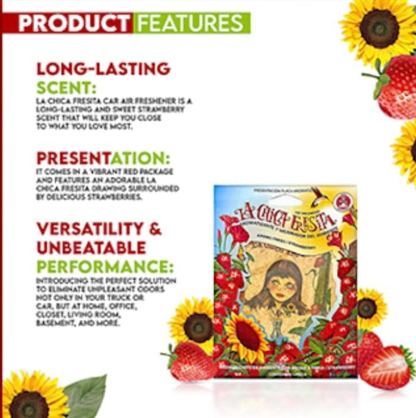 6 pack Strawberry La Chica Fresita air Fresheners Aromatizante Fresa Strawberry 6 Count (Pack of 1)