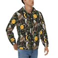 thumbnail image 4 of Zip Up Hoodies for Men - Owl Moon Flowers Long Sleeve Comfrt Men'S Fashion Hoodies & Sweatshirts, Jackets for Men Hoodies Pullover Clothing Clothes with Pouch, 4 of 5