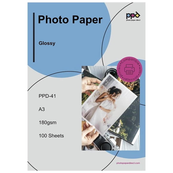 PPD Glossy Photo Paper for Inkjet Printer, 11 x 1