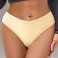 thumbnail image 2 of Oksale Breathable Sports Underwear for Women Ribbed Mid Waisted Bikini Panties Soft Cozy Breathable Full Coverage Briefs Yellow XS, 2 of 10