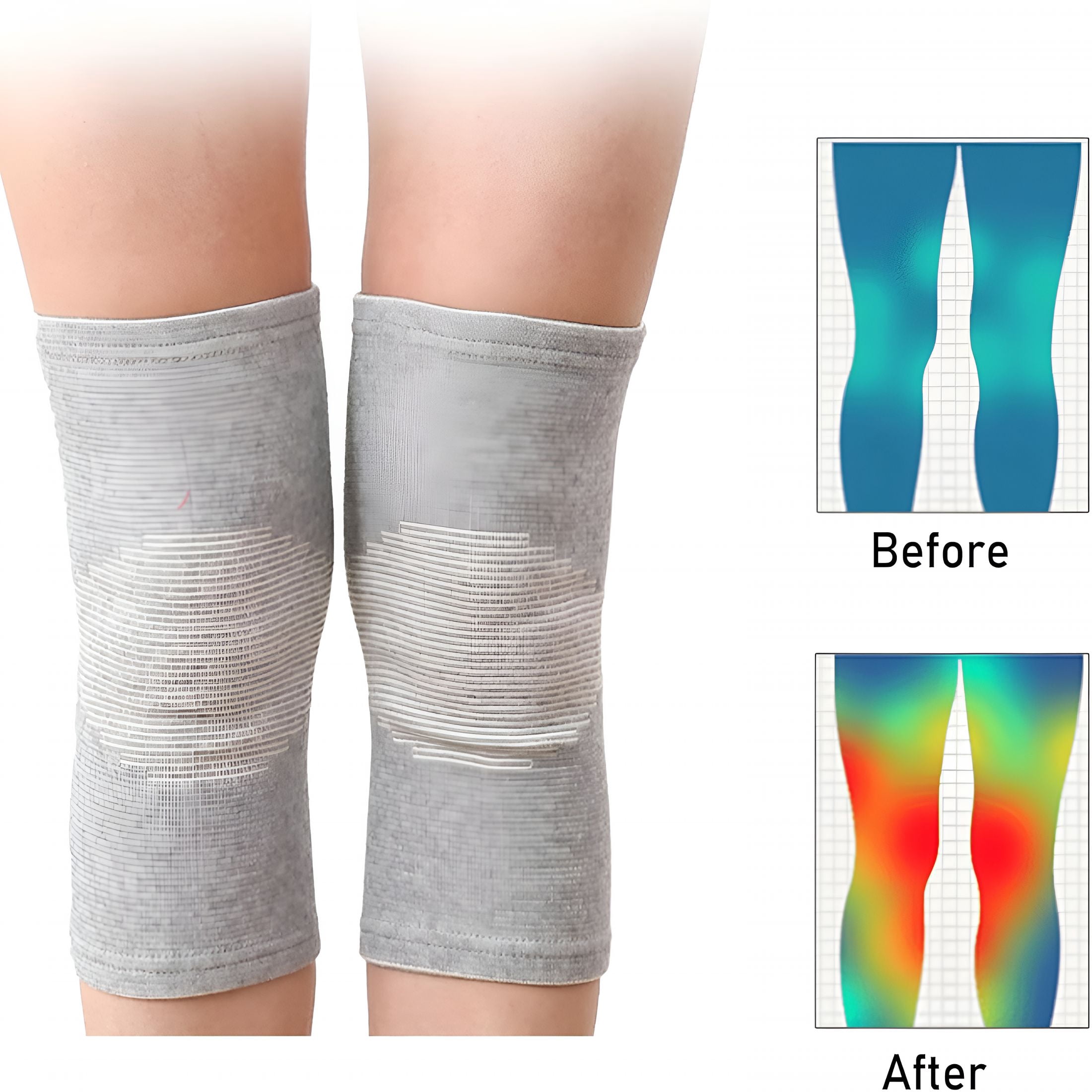 1 Pairs Bamboo Charcoal Knee Sleeve - Bamboo Knee Brace Bamboo Compression Knee Sleeve -Elastic Warm Knee Brace Bamboo Knee Sleeve for Arthritis (Gray,X-Large)