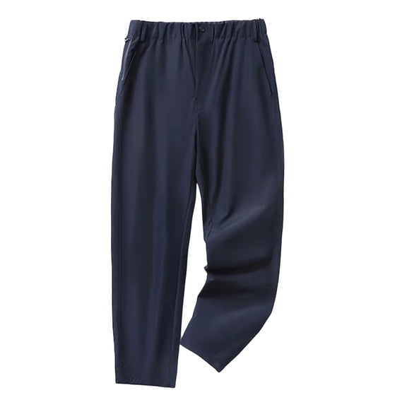 hlysgo Mens Golf Pants Work Dress Pants Lightweight Quick Dry Casual Pullon Solid Trousers with Pockets Navy,4xL