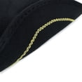 thumbnail image 4 of Gyujnb Retro Black Tricorn Hat with Gold Trim - Stylish Cap for Stage Shows,Stylish Casual Accessory, Durable for Outdoor Activities Fishing Hiking & Everyday Outfits,Size:One Size, 4 of 6