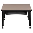 thumbnail image 4 of Regency 18.5 x 26 in Rectangle Height Adjustable Classroom School Desk with Book Storage- Beige, 4 of 4