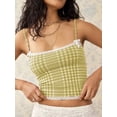 thumbnail image 6 of Biezeib Women's Plaid Crop Cami Tops Sleeveless Tiny Bow Front Camisole Lace Trim Tank Tops, 6 of 6