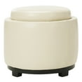 thumbnail image 6 of SAFAVIEH Round Storage Tray Ottoman Flat Cream, 6 of 9