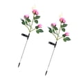 thumbnail image 5 of 2pcs LED Solar Flower Lights Waterproof Artificial Rose Garden Lamp for Outdoor LandscapePink, 5 of 8