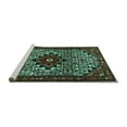 thumbnail image 2 of Ahgly Company Machine Washable Indoor Round Persian Turquoise Blue Traditional Area Rugs, 6' Round, 2 of 4