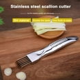 thumbnail image 5 of HomeLife Onion Slicer Stainless Steel Cutter with Sheath 6-Blade Green Onion Shredder for Quick Even Shredding Non-Slip Handle Kitchen Vegetable Chopper Gadget for Chives Zucchini Carrots, 5 of 13
