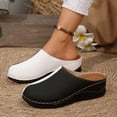 thumbnail image 6 of Bxsruta Women's Slip-On Mules with Thick Cushioned Sole for Casual Comfort, Faux Leather Uppers for Indoor and Outdoor Wear, 6 of 8