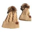 thumbnail image 1 of Minnieouse Gorro de lana con pompón para mujer, sombrero cálido decorativo, transpirable, protección para los oídos de invierno, sombreros femeninos, Sombreros Caqui Minnieouse AP013438-01, 1 of 6
