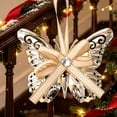 thumbnail image 4 of Hollow Metal Christmas Ornament Set with Ribbon Bow and Crystal Accent, Hanging Decor for Christmas Tree Wreath Mantel Holiday, 4 of 7