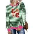thumbnail image 6 of ICHUANYI Womens Striped Heart Print Oversized Sweatshirt Color Block Crew Neck Long Sleeve Casual Loose Pullover Top Sweatshirts, 6 of 6
