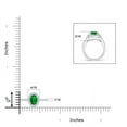thumbnail image 4 of Angara Natural 0.2 Ct. Emerald with Diamond Halo Ring in 14K White Gold for Women (Ring Size: 12), 4 of 9