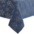 thumbnail image 6 of Christmas Fancy Navy and Silver Metallic Snowflake 60 x 144 Inch Rectangle Fabric Dining Tablecloth, 6 of 6