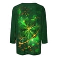 thumbnail image 3 of St Patricks Day Shirt Women Crewneck 3/4 Sleeve T-Shirt Green Clover Graphic Tees St Patrick's Day Casual Tunic Tops, 3 of 5