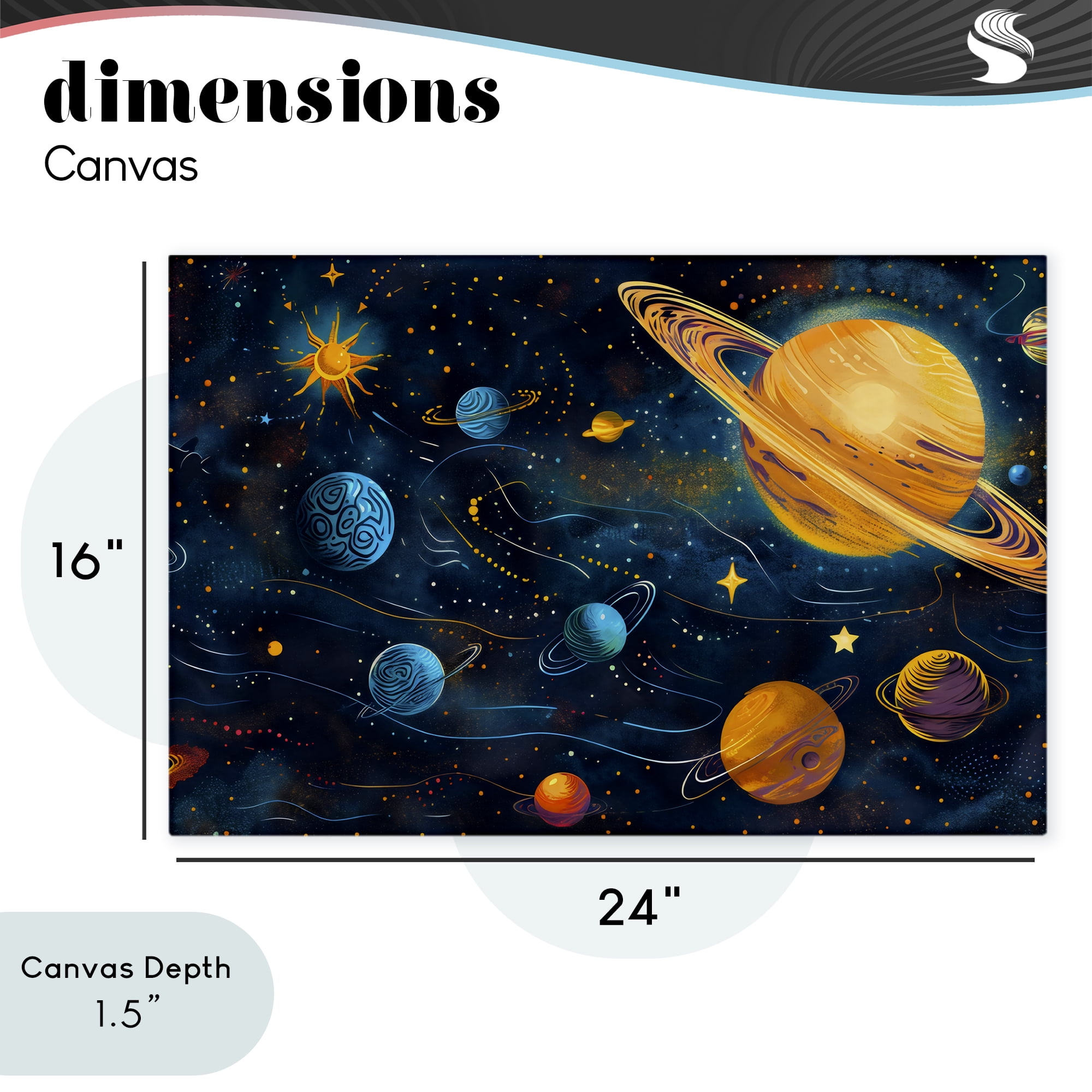 Stupell Industries Two Suns Galaxy Scene Canvas Wall Art, design by Creative Studio