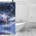 thumbnail image 2 of Shower Curtain, Winter Axolotl in Frozen Pond B Waterproof Fabric Plastic Shower Curtain, Drying Fast Bathroom Curtain with 9 Buttonholes, Ruffle Shower Curtain 60x72in, 2 of 8
