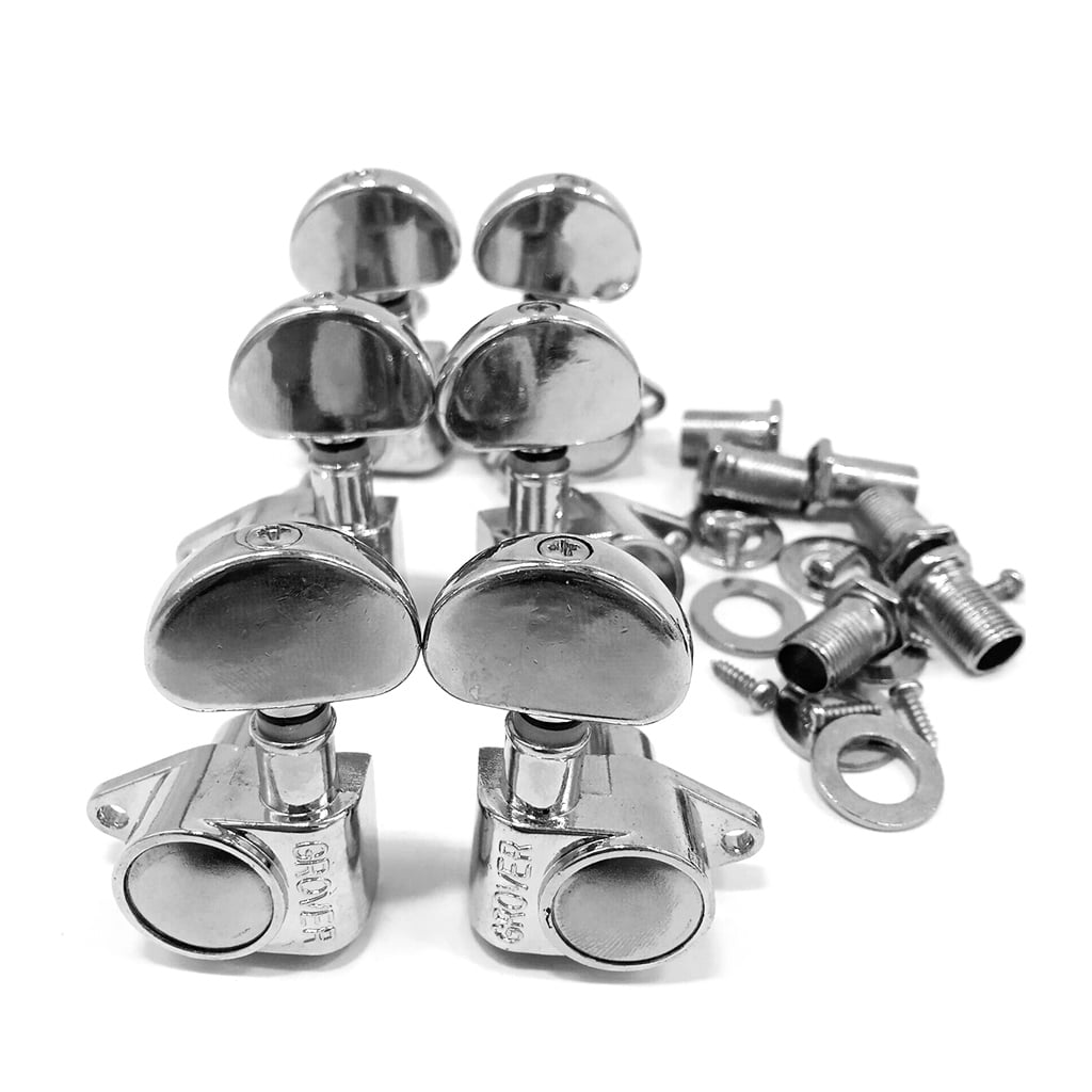 3R 3L Chrome Vintage Open Gear Ukulele 4 String Guitar Tuning Pegs Keys