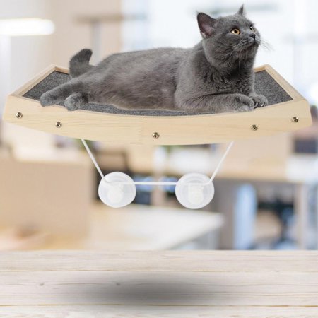 Wooden Cat Pet Window Perch Resting Bed Seat Indoor Toy for Large Cats & Kittens Sunbathing Napping Overlooking