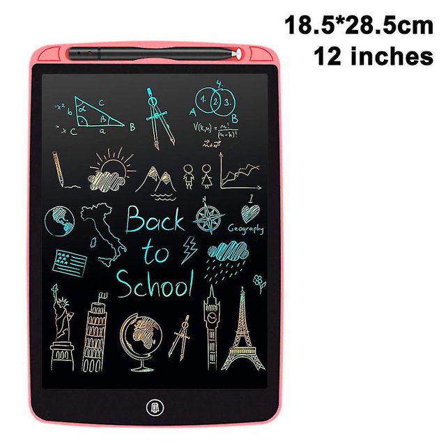 12 inches Tableta de escritura Lcd, almohadillas electrónicas de dibujo para escribir, tablero para garabatear, regalos para niños, notas de oficina, pizarra blanca para el hogar, 10/12 pulgadas