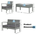 thumbnail image 3 of Costway 4 PCS Outdoor Rattan Furniture Set Patio Conversation Sofa Set Cushioned Grey, 3 of 10