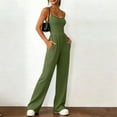 thumbnail image 5 of BOMYJESK Jumpsuits for Women Dressy Spaghetti Strap Wide Leg Baggy Pants Beach Vacation Trendy Overalls Jumpers Fashion Clothes 2026 with Pockets Army Green S, 5 of 6