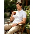 thumbnail image 7 of Cadmus Moisture Wicking Polo Shirts for Men Slim-Fit Short Sleeve Business Golf Athletic Tops,White,S, 7 of 7
