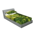 thumbnail image 2 of Ambesonne Landscape Fitted Sheet & Pillow Sham Set, Summer Park Hamburg, Twinxl, Green, 2 of 2