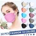 thumbnail image 5 of KN95 Face Masks Disposable Adults - 50 Pack 5 Layer Protection Dust Breathable Comfortable Respirator Women KN95 Mask Individually Wrapped, 5 of 10