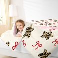 thumbnail image 3 of Manfei Cute Leopard Stars Print Twin Comforter Sets,Cartoon Red Bows Bedding Set,Pink Reversible,2-Piece,1 Comforter and 1 Pillowcase, 3 of 7