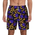 thumbnail image 2 of Picia Golden Snake And Purple Rose pattern Mens Swim Trunks with Compression Liner Stretch Beach Shorts Quick Dry with Zipper Pockets No-Chafing Board Shorts-Large, 2 of 9