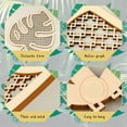 thumbnail image 4 of NOGIS 3 Pieces Wooden Monstera Leaf Wall Decor Boho Art Palm Tree Decoration Rattan Decor Tropical Wall Art Boho Bathroom Wall Decoration Plant Art Wood Wall Decor (Style A), 4 of 7