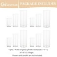 thumbnail image 3 of Glasseam Decoration Clear Glass Cylinder Vases Set of 12 Bulk Flower Vase for Wedding Table Centerpieces Hurricane Pillar Candle Holders 4",6"& 7.8"H, 3 of 10