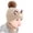 Beige, variant on Baby Kids Boy Girl Pompom Hat Winter Warm Knit Bobble Cartoon Cap Scarf Set Swim Hats Baby Girl Top Knots