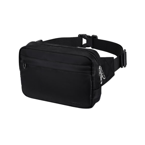 WATERFLY Unisex Fashion Lightweight Hiking Walking Fanny Pack Waist Bag,Black
