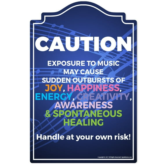 Exposure To Music Novelty Sign | Indoor/Outdoor | Funny Home Décor for Garages, Living Rooms, Bedroom, Offices | SignMission personalized gift Wall Plaque Decoration