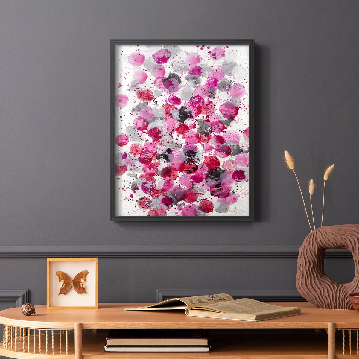 Bouquet Framed Print in Black Solid Wood Framed Print No Nail Hanging