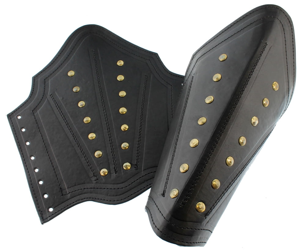 MEDIEVAL ARM GUARD Brass Accents LEATHER ARMOR