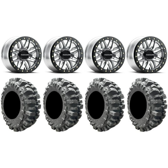Raceline Ryno Bdlk 15" Mh Wheels 31" Bogger Tires Kawasaki Mule Pro FXT