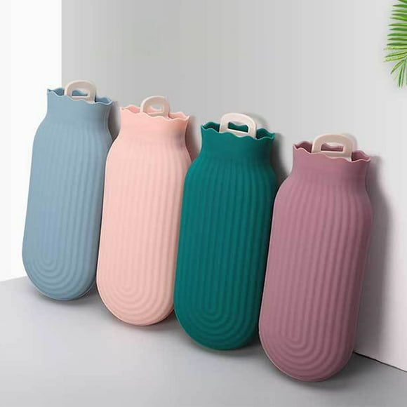 Yinreli Portable Hand Warmer Bag Wave Design Comfortable to Hold Safe Mini Hot Water Bottle for Pain Relief