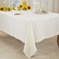 thumbnail image 3 of Saro Lifestyle  59 x 102 in. Sto ashed Linen Fringed Tablecloth, Ivory, 3 of 3