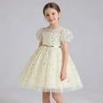 thumbnail image 5 of Xijirk Girls Dresses,Dress for Girls Tutu Gown With Sleeves for Birthday Party Pageant Performance And,Dresses for Girls,Beige,11-12 Years, 5 of 5