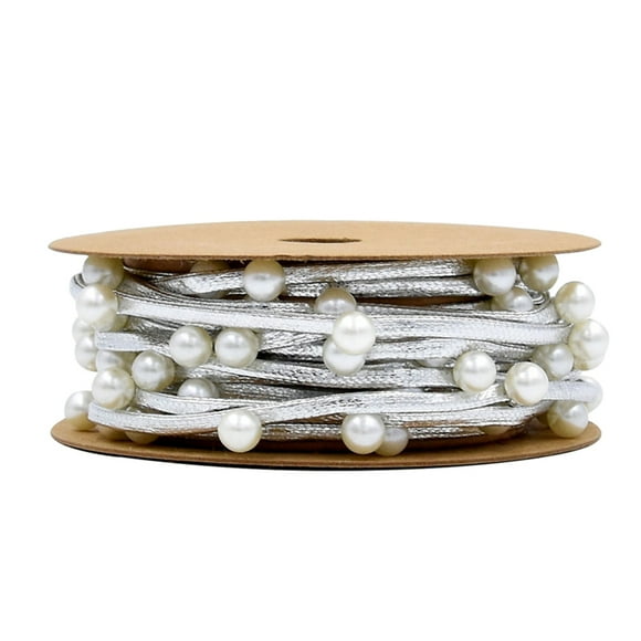 CIMAXIC Corde en Cuir pour Mariage 3m Festival avec Perles Matériel de Décoration Cadeau pour Noël Mariage Anniversaire (Argent 6mm), 118.11"X0.24"X0.24 Pouces