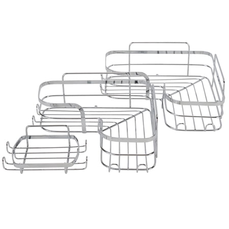 Bath Bliss 3 Piece Adhesive Corner Shelf Caddy Set in Stainless Steel