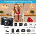 thumbnail image 6 of ACTITOP Digital Camera 4K 48MP Autofocus Vlogging Camera for Youtube with 180° Flip Screen, 32GB SD Card, 16X Zoom, Beginner Video Camera for Travel,TikTok, 6 of 14